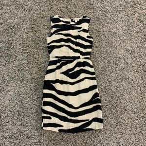 Banana republic zebra black white sheath dress